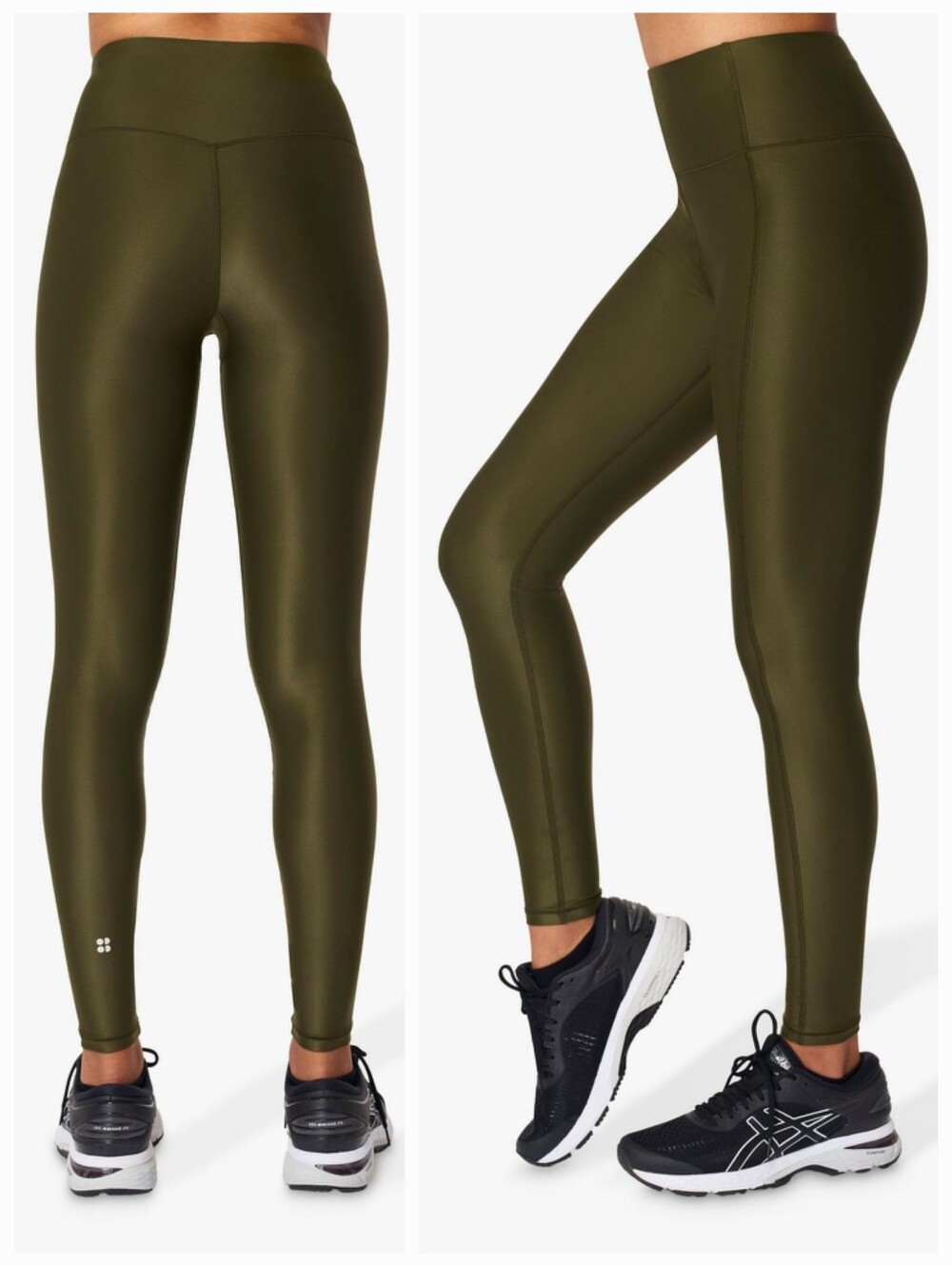 NWT Sweaty Betty Womens High Shine 7/8 Workout Leggings Dark Forest Green Size M